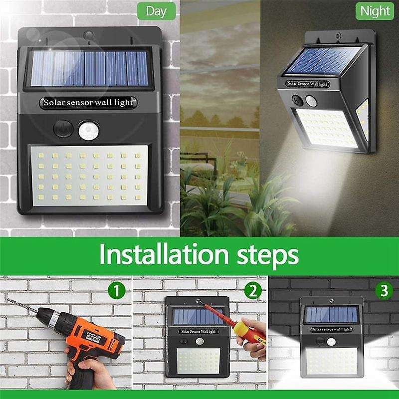 4pcs Lights 3 Modes,50 Led Solar Security Light with Motion Sensor