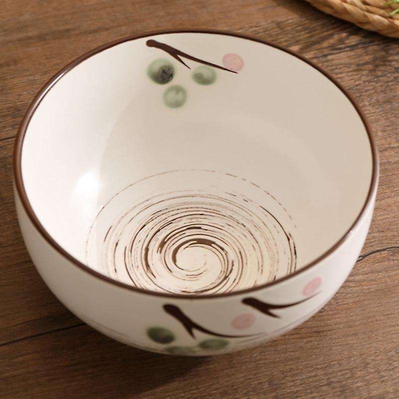 1000ml Ceramic Bowl Spoon Bowl Mat with Cover Soup Bowl Cutlery Set