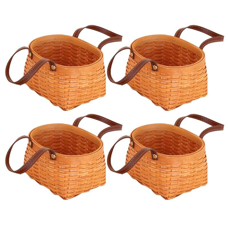 4x Picnic Basket, Party Bbq Storage Basket, Egg Flower Basket, Large