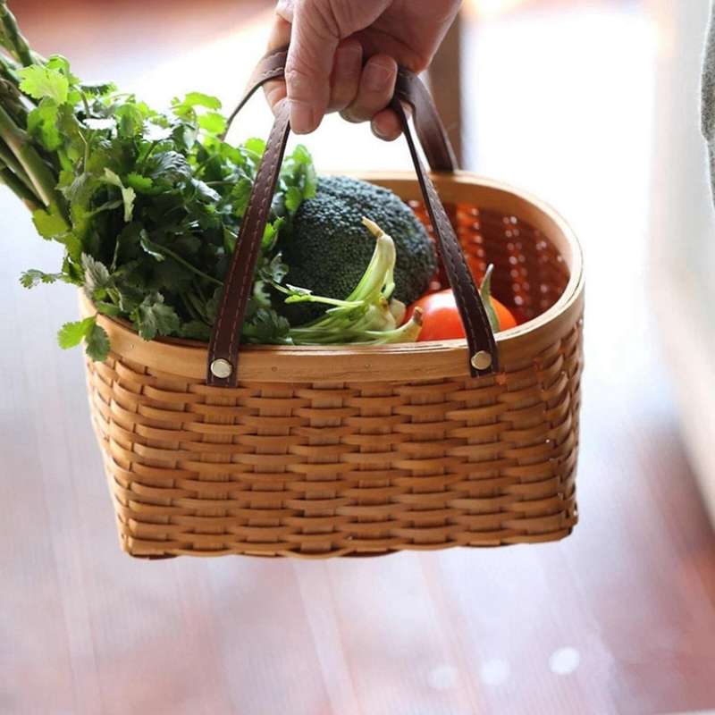 4x Picnic Basket, Party Bbq Storage Basket, Egg Flower Basket, Large