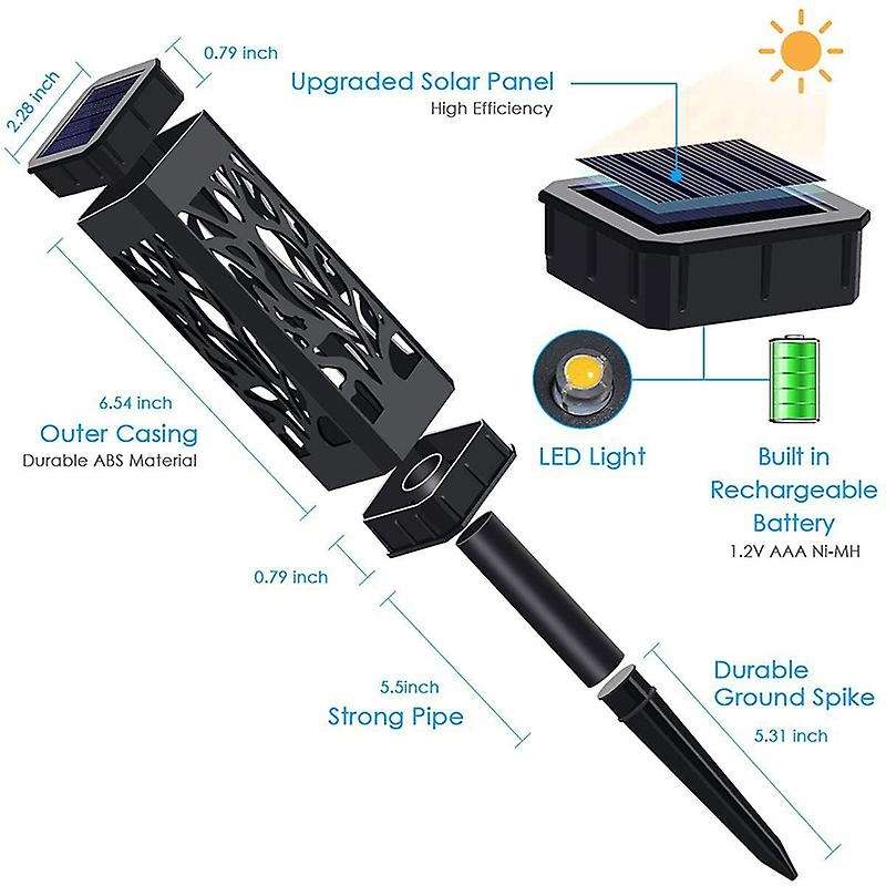 Solar Lights Outdoor 6 Pack Garden Lights Solar Powered