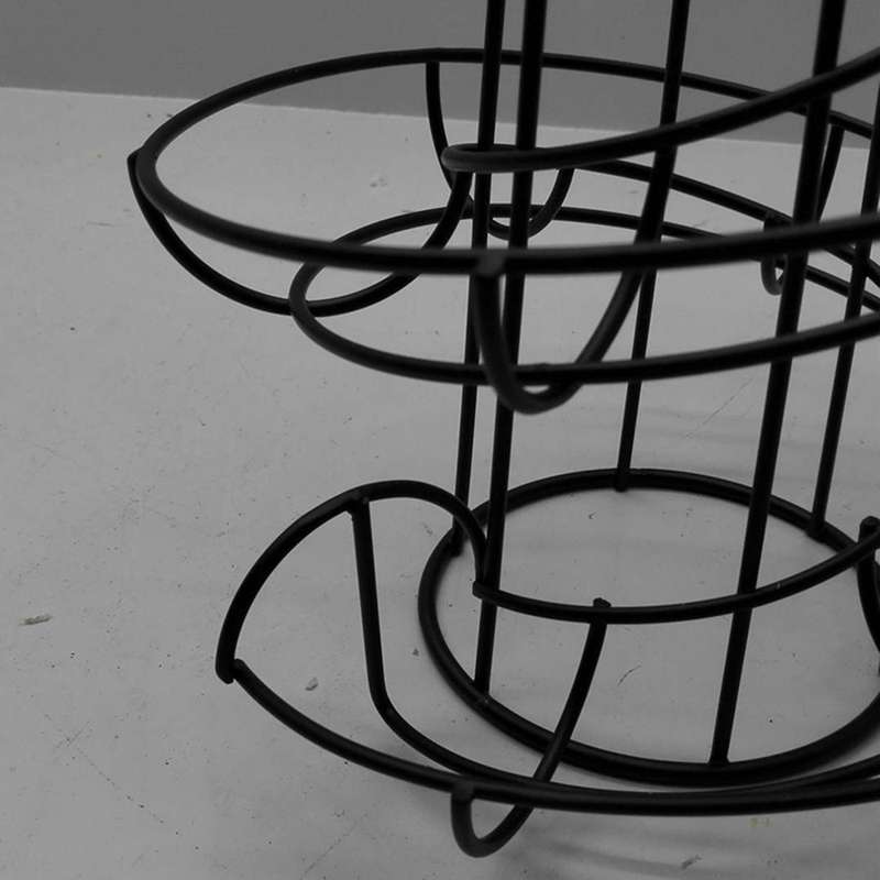 Spiraling Design Metal Standing Egg Skelter/dispenser Rack (black)