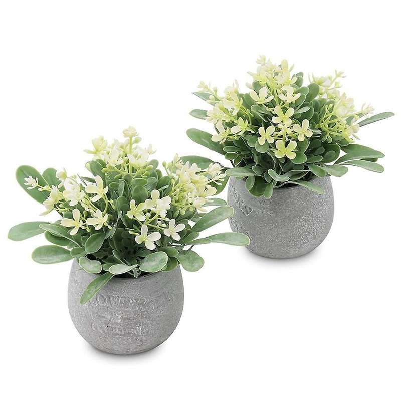 Fake Plants Eucalyptus Faux Plants In Pots, 2 Pack Artificial Plants