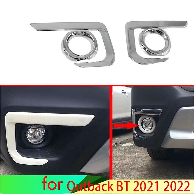 Car Front Fog Light Lamp Cover Trim Bezel Frame Styling Silver
