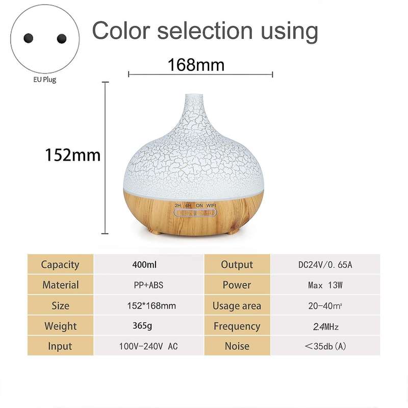 Smart Wifi Essential Oil Diffuser Home Eu Plug Light Wood