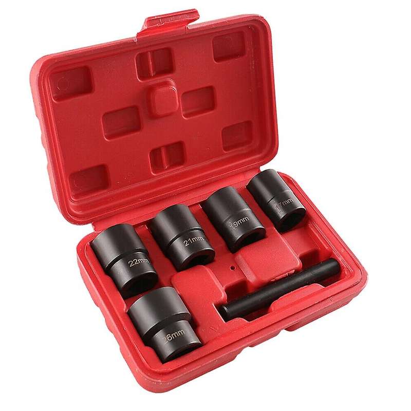 6pcs 1/2 Inch Twist Socket 5 Damaged Worn Lug Nut Lock Remover Bolt