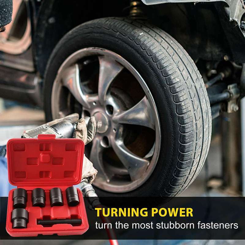 6pcs 1/2 Inch Twist Socket 5 Damaged Worn Lug Nut Lock Remover Bolt