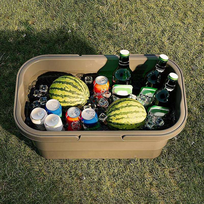 Folding Picnic Camping Basket Insulated Cooler Home Storage Basket