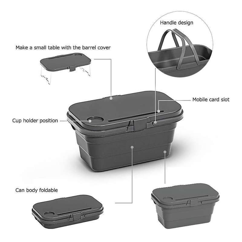 Folding Picnic Camping Basket Insulated Cooler Home Storage Basket