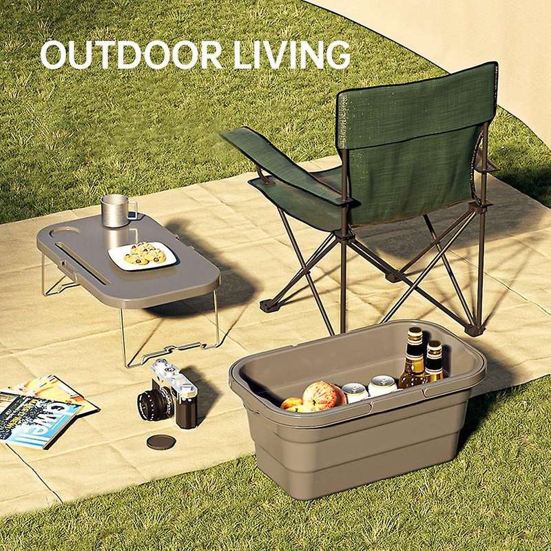 Folding Picnic Camping Basket Insulated Cooler Home Storage Basket
