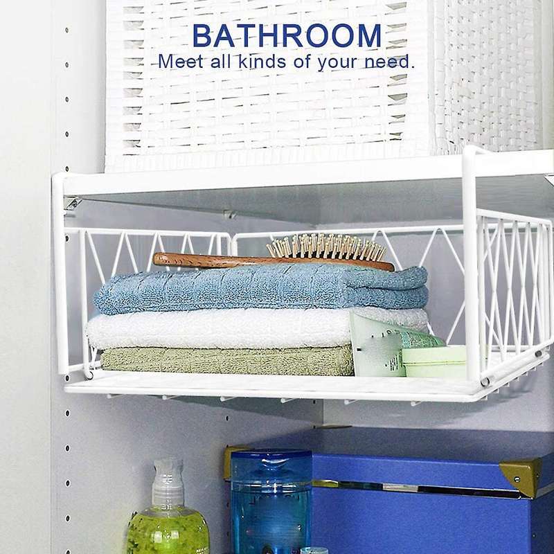 Auledio Under The Cabinet Shelf Rack,vertical Wire,white (2 Pack)