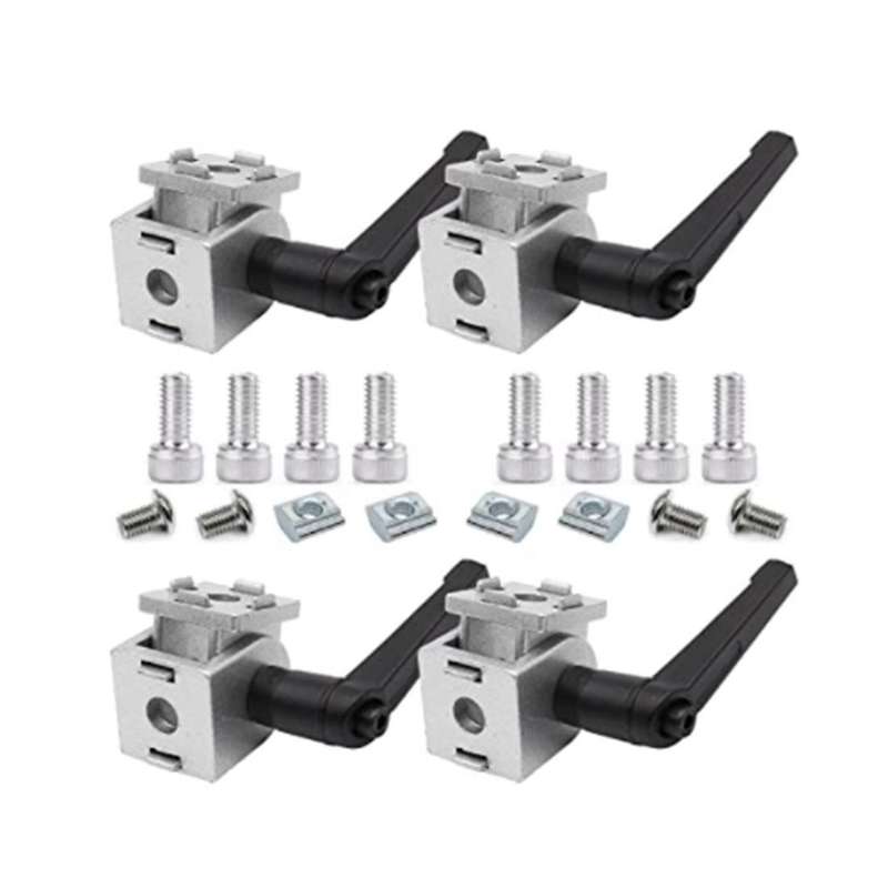 4pcs Zinc Alloy Living Hinge with Handle Industrial Aluminum Profile