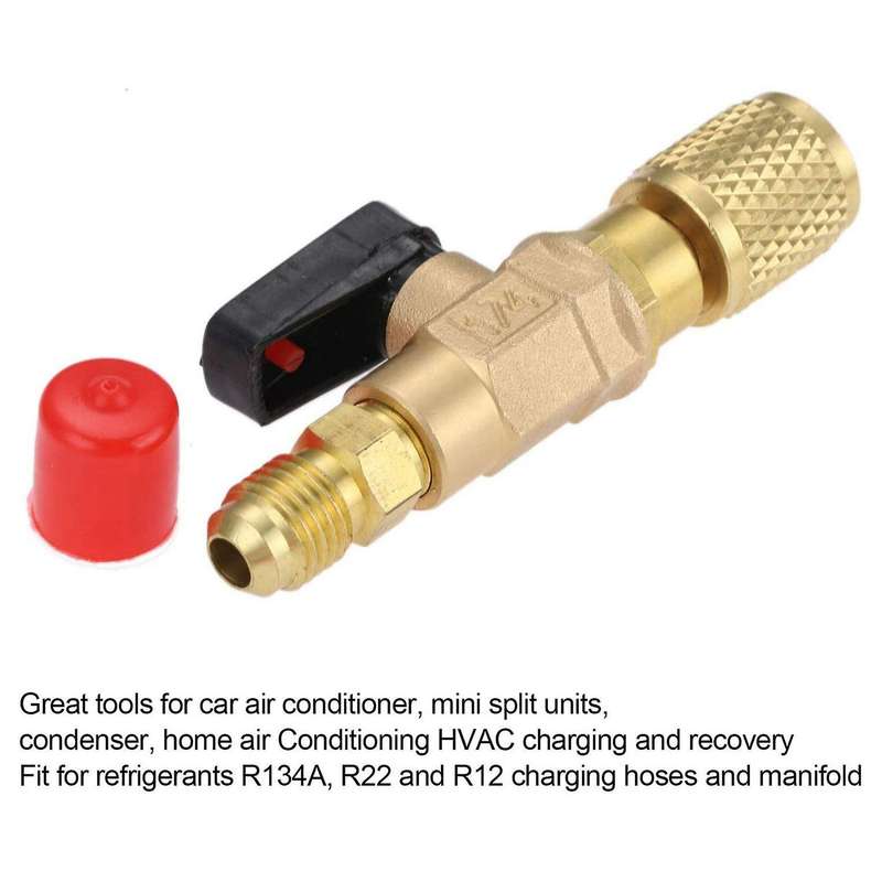 Brass R410a Refrigerant Straight Ball Valves Ac Charging Hoses