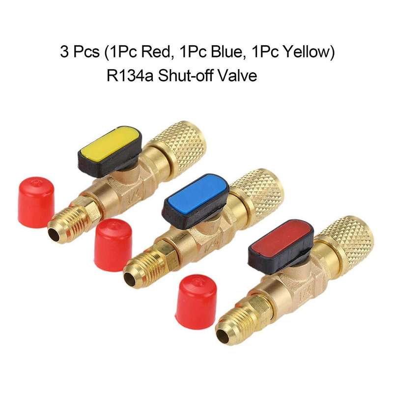 Brass R410a Refrigerant Straight Ball Valves Ac Charging Hoses