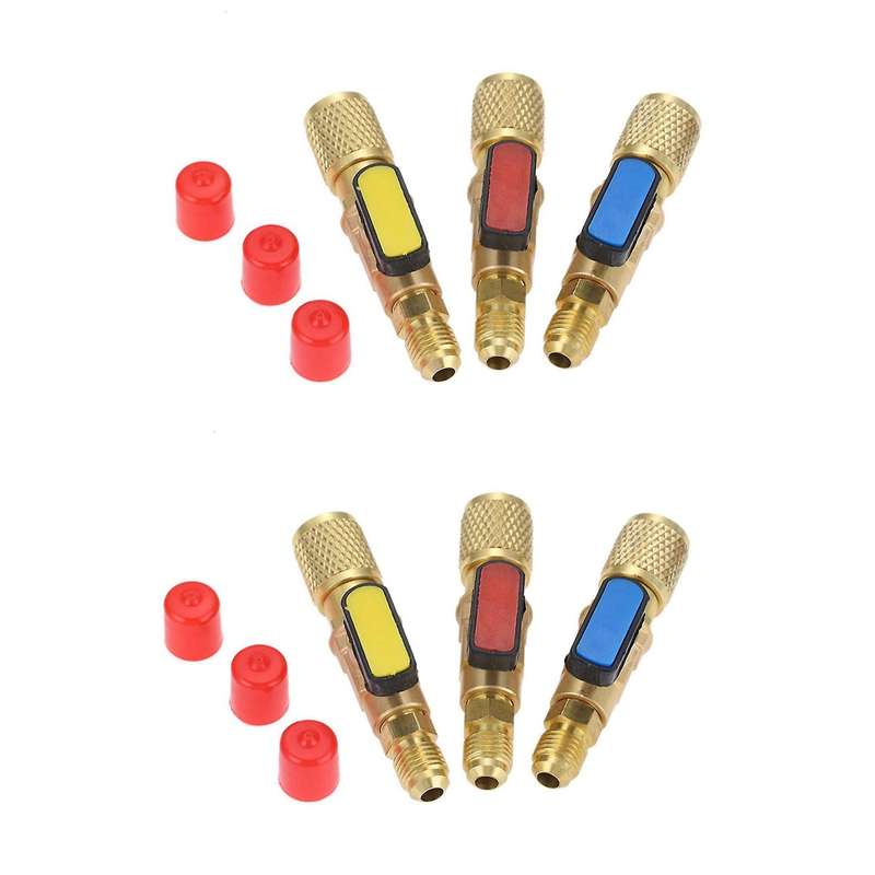 Brass R410a Refrigerant Straight Ball Valves Ac Charging Hoses