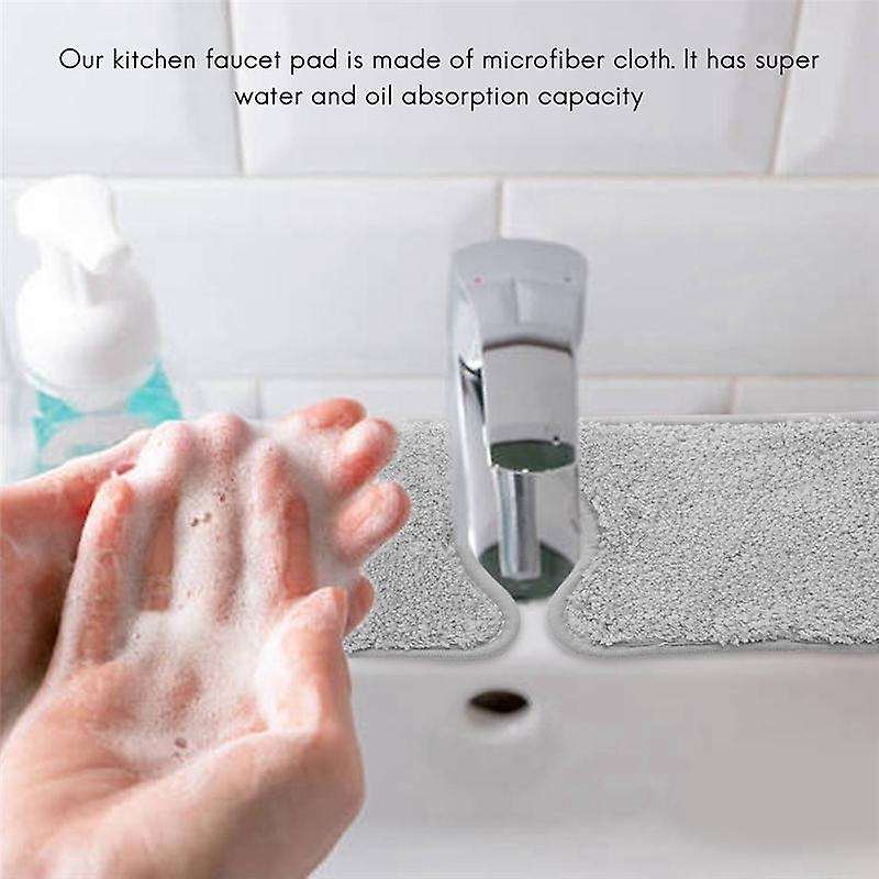 12pcs Faucet Absorbent Mat-grey Faucet Wraparound Absorbent Mat