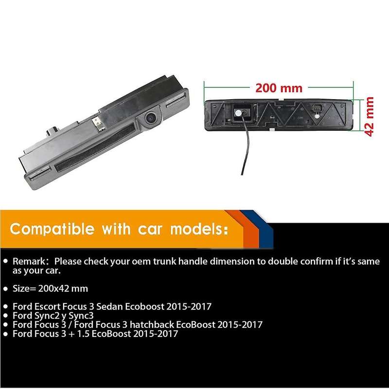 Backup Camera with Tailgate Handle for Ford Focus 3 Hatchback 2015-17