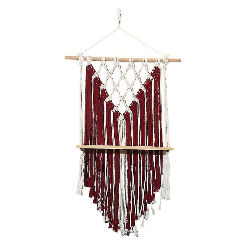 Macrame Wall Hanging Shelf - Crochet Woven Hanging Wall Decor