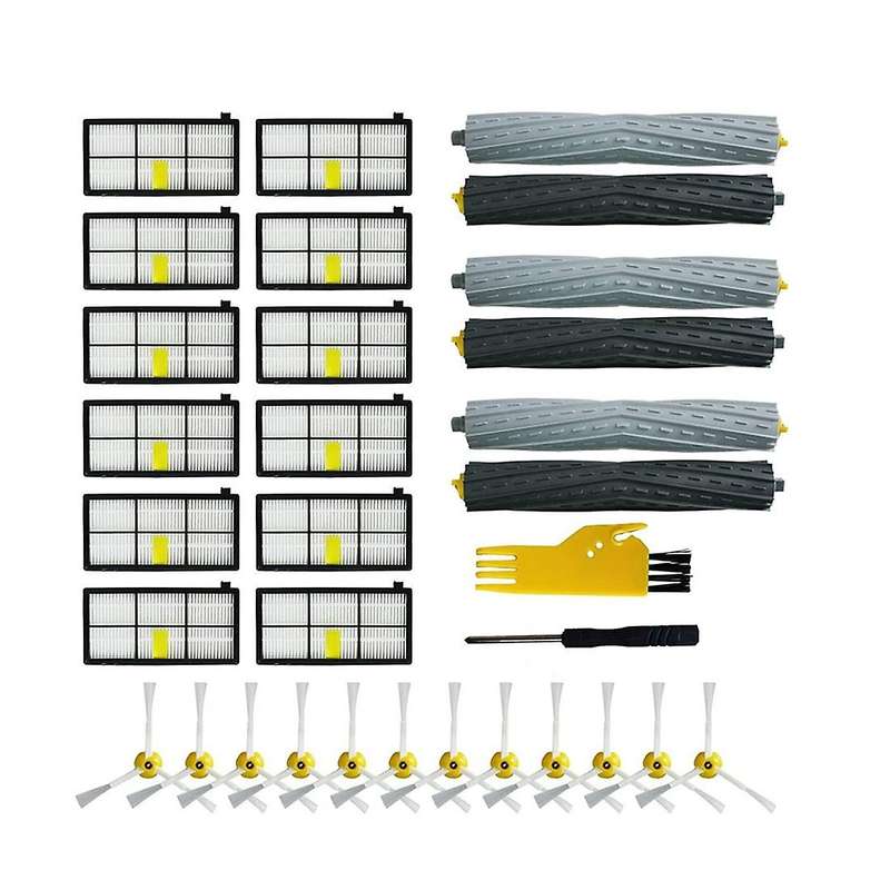 Refill Kit Extractor Filter Side Brush for Irobot Roomba 800 Series