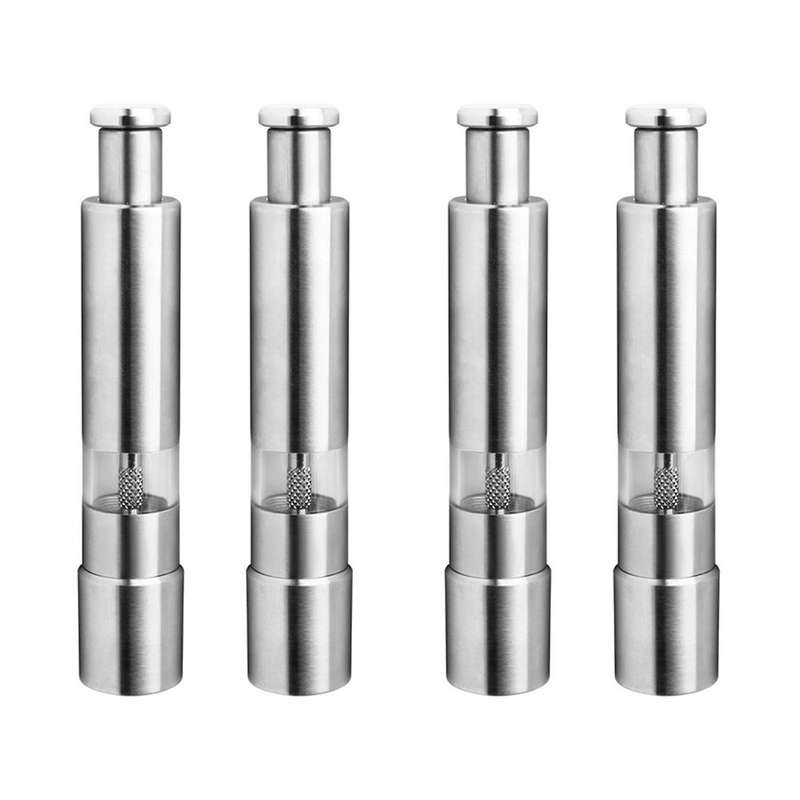 Stainless Steel Salt and Pepper Grinder Durable Operation 4 Pack