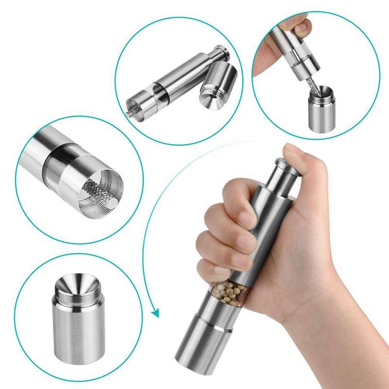 Stainless Steel Salt and Pepper Grinder Durable Operation 4 Pack