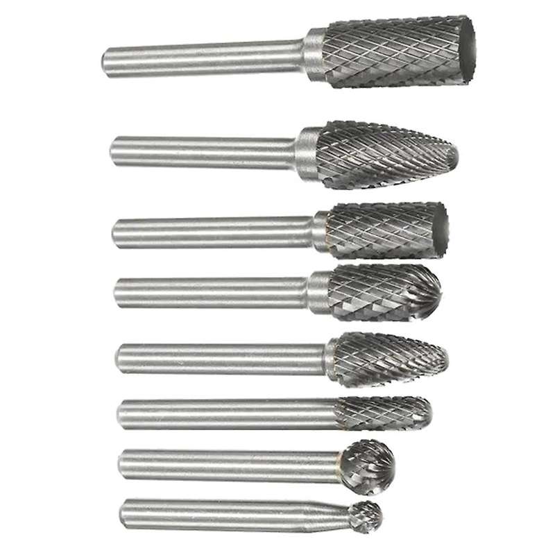 1/4 Inch Shank 8pcs Carbide Rotary Burr Bit Set with Carry Box