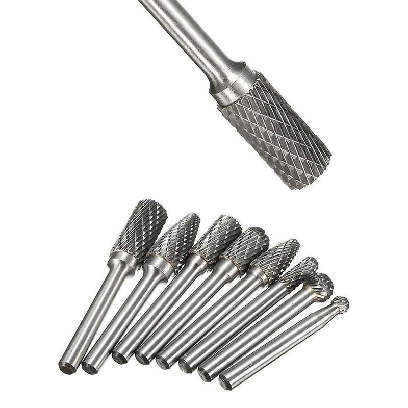 1/4 Inch Shank 8pcs Carbide Rotary Burr Bit Set with Carry Box