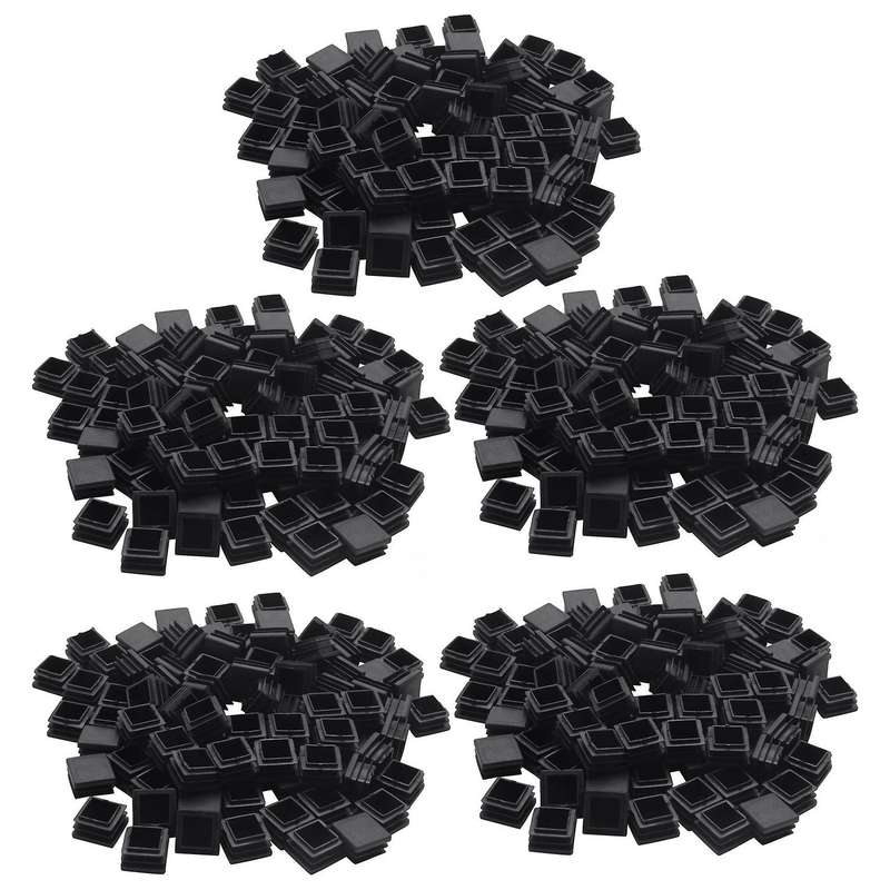 500pcs Plastic Square Tube Inserts End Blanking Caps 2x 20mm Black