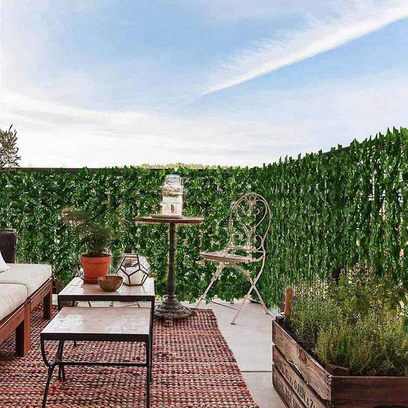 2x Artificial Sweet Potato Leaf Fence, for Outdoor Decoration, Garden