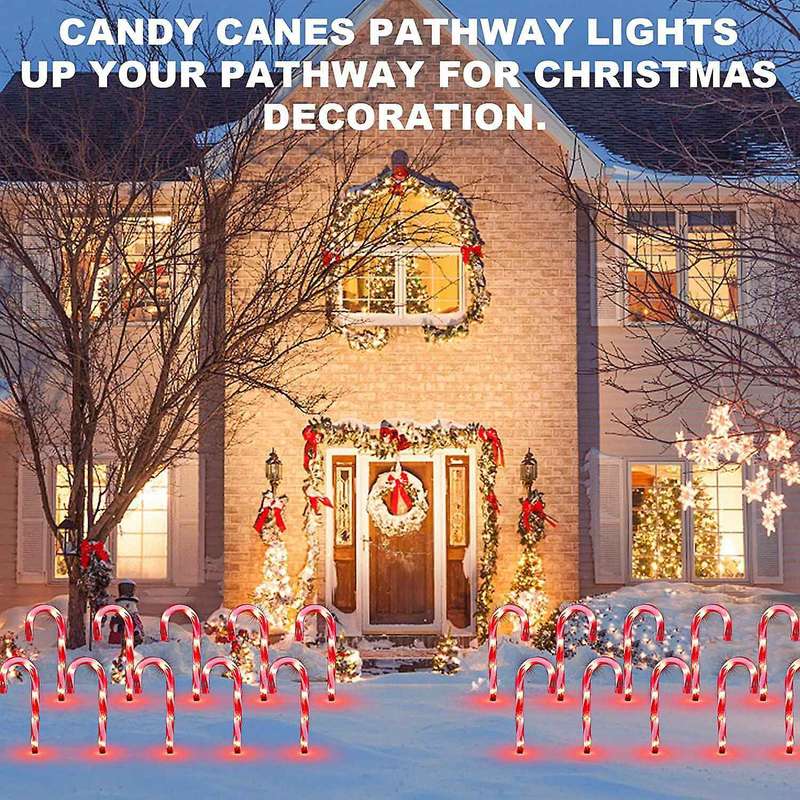 Christmas Cane Lights Solar Candy Cane Lights Pathway Markers
