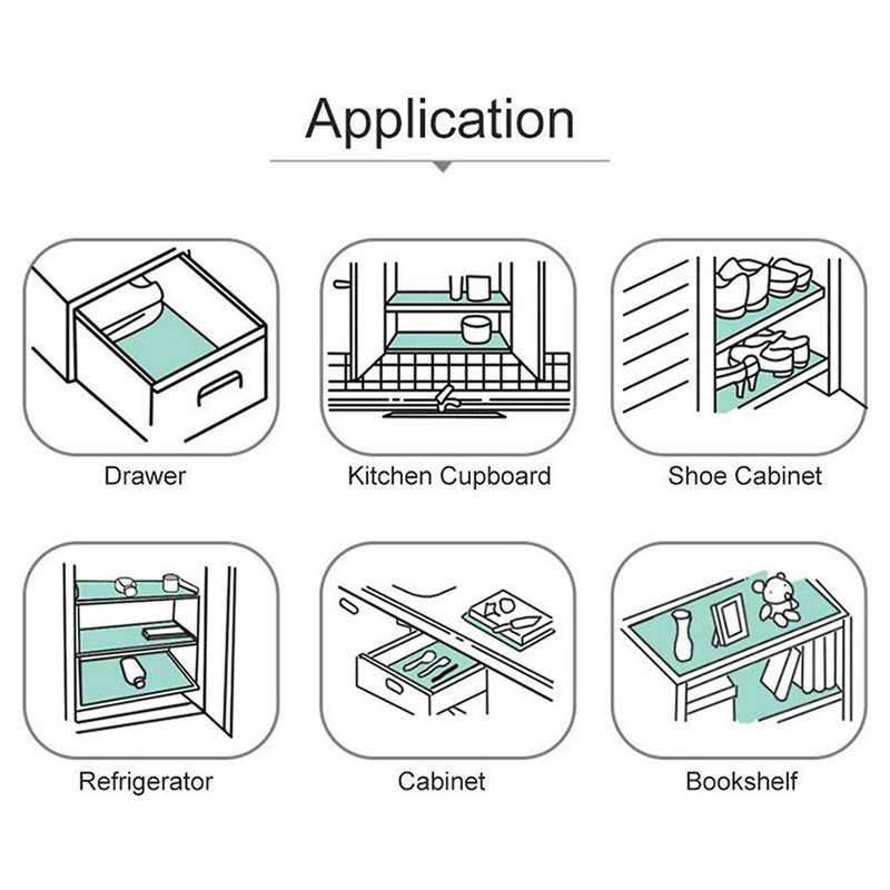 3 Rolls Of Eva Cabinets Non-slip Refrigerator Mats 45 X 150 Cm