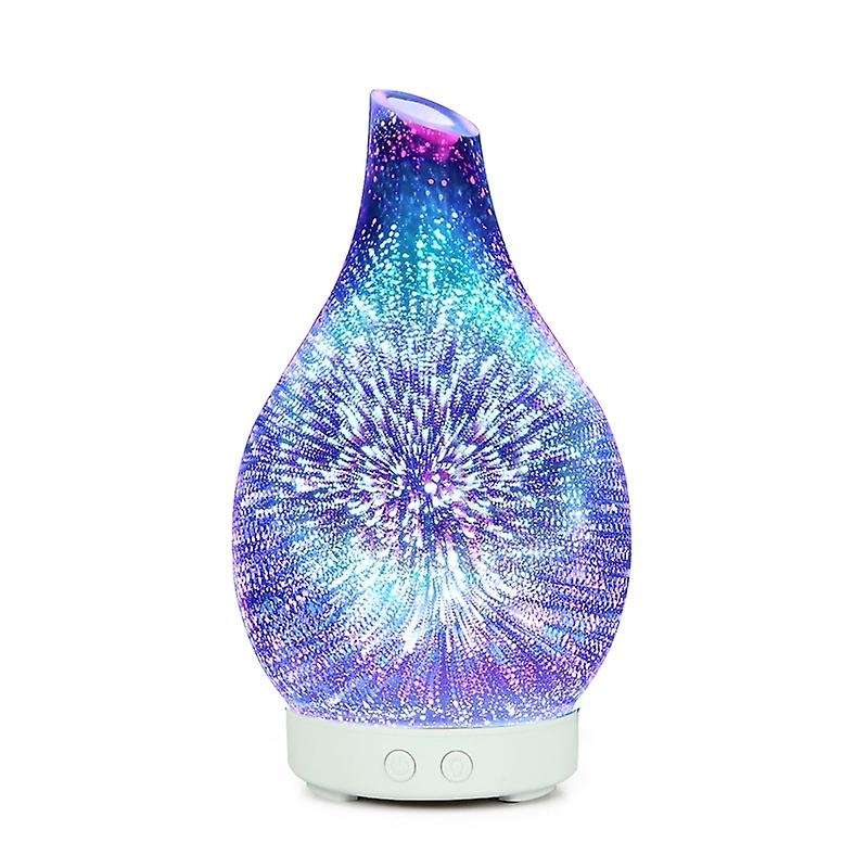 3d Firework Glass Vase Shape Air Humidifier with Night Light Eu Plug