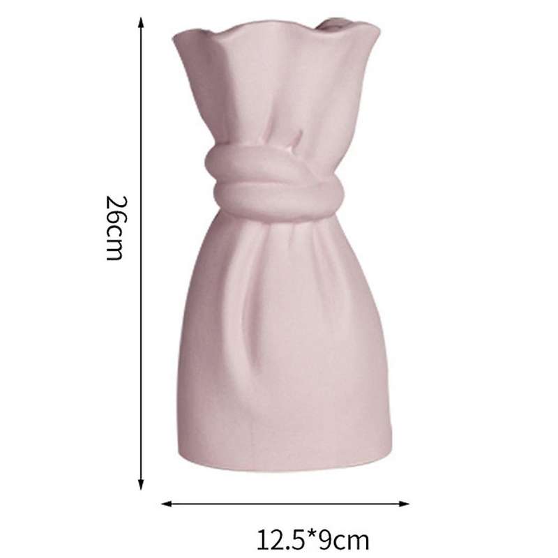 Cloth Bag Ceramic Vase Dried Flower Art Decoration Home Decoration B