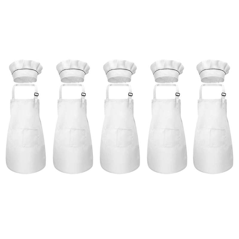 10-piece Children's Apron and Chef Hat Set for Cooking and Painting