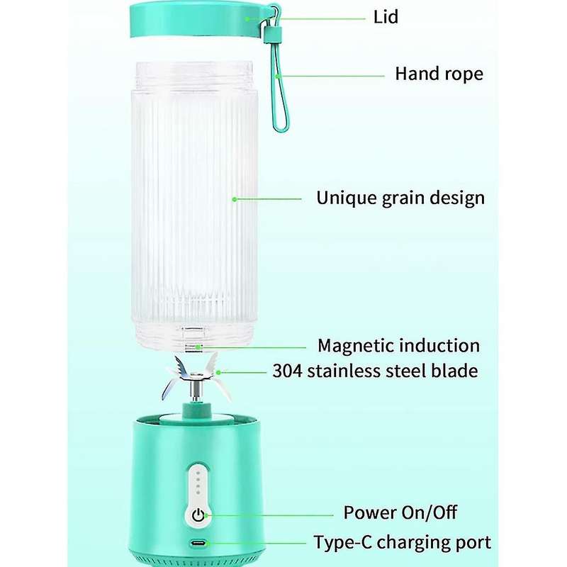 Portable Blender, Personal Size Blender for Smoothies 16 Oz Black