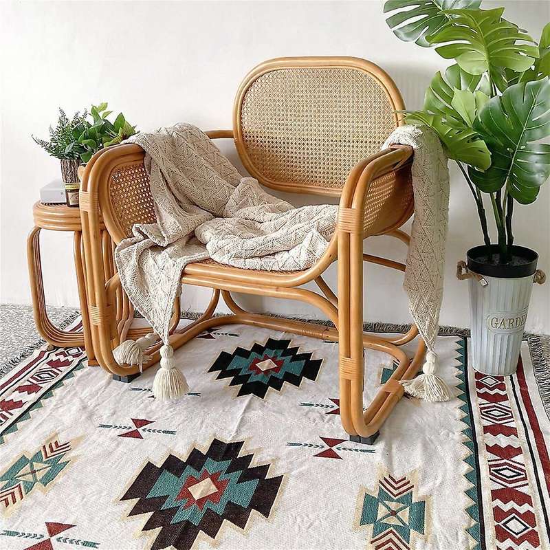 Sofa Blanket Knitted Blanket with Tassel Blanket