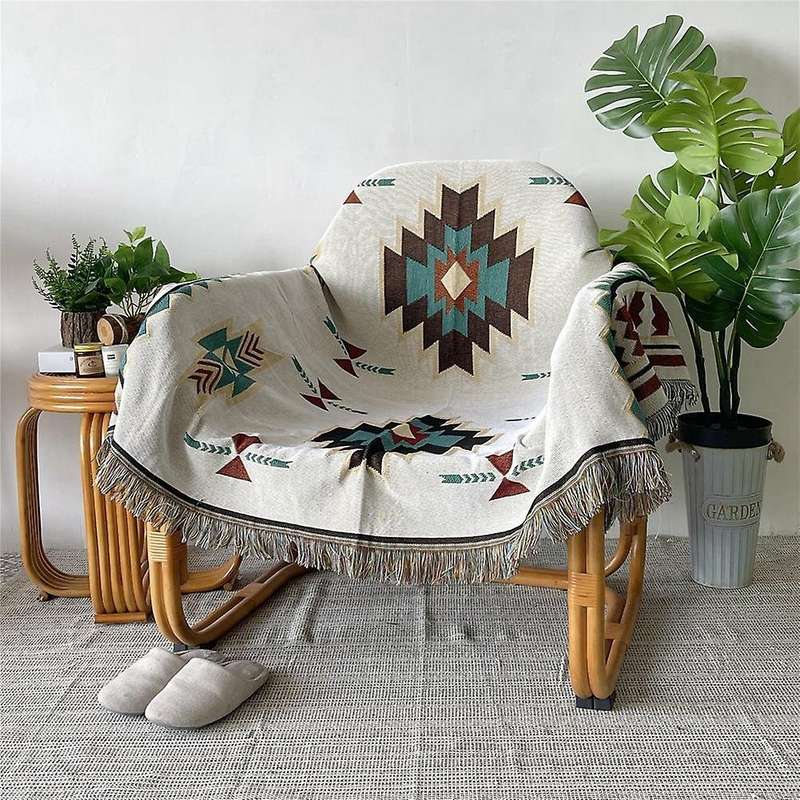 Sofa Blanket Knitted Blanket with Tassel Blanket