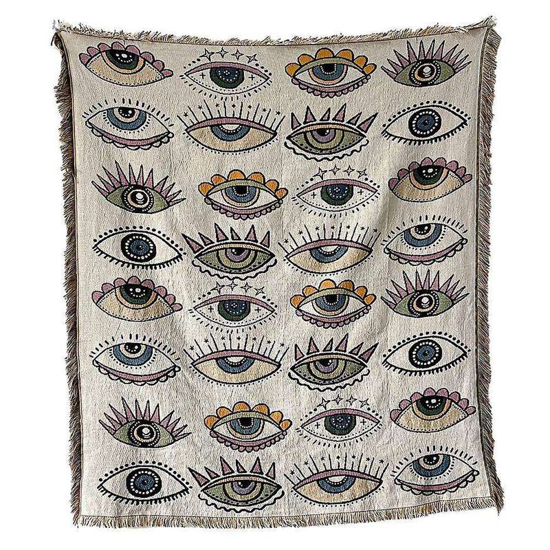 Boho Sofa Throw Blanket Knitted Cotton Sofa Cover