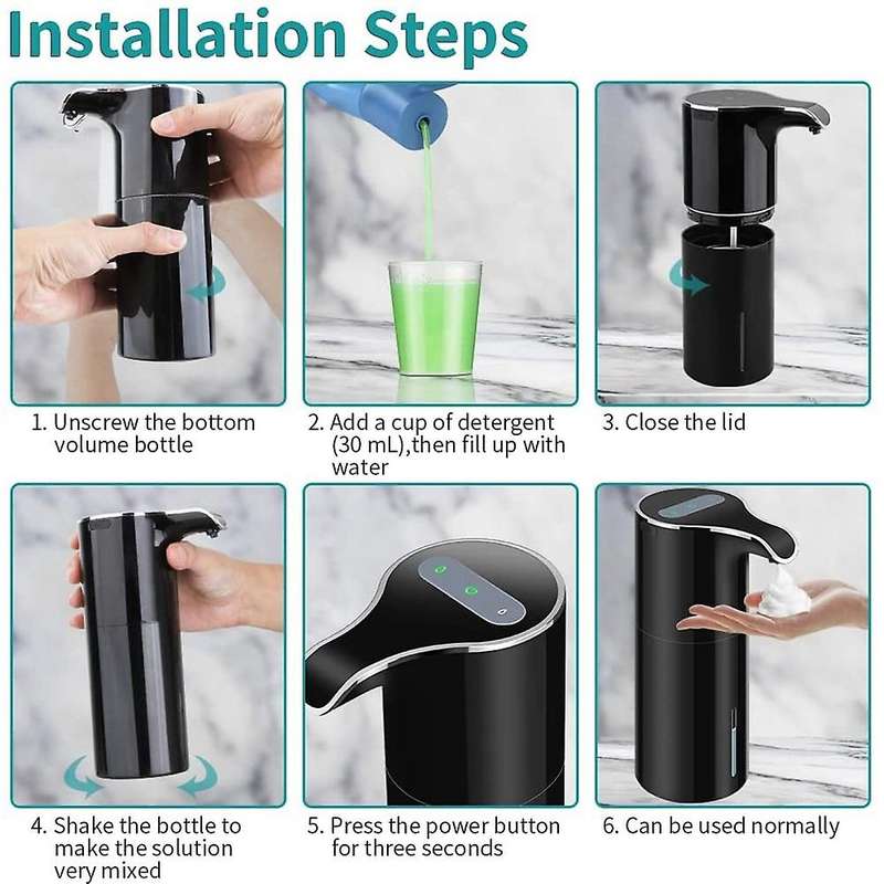 Foam Soap Dispenser Automatic - Touchless Soap Dispenser 450ml Black