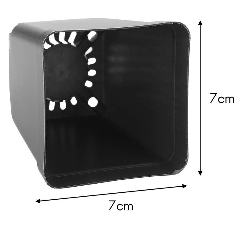 50pcs Mini Pots De Fleurs En Plastique Pour Plantes 7cm X 7cm - Noir