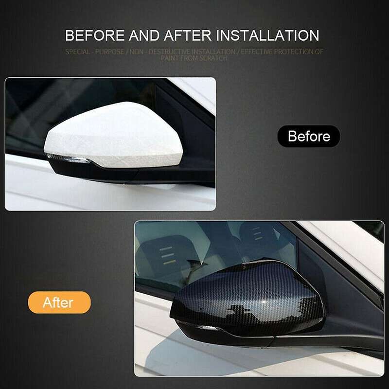 1 Pair Carbon Fiber Side Mirror Cover Door Wing Mirror Rear View
