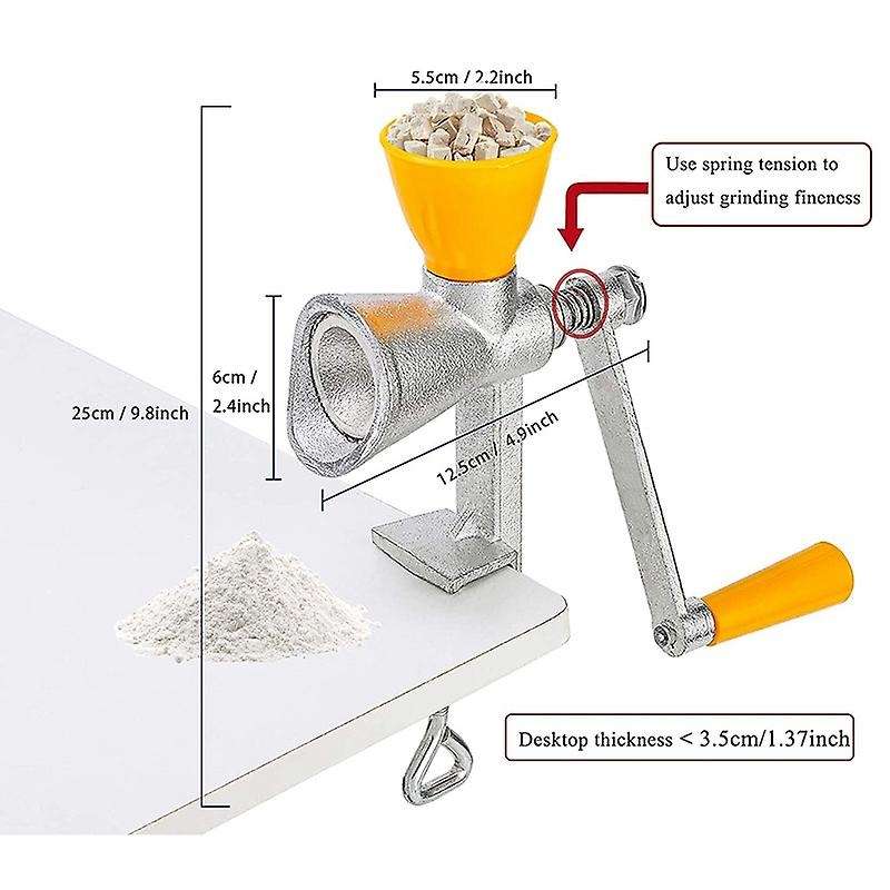 Cast Iron Manual Poppy Seed Mill Spice Grinder with Plastic Hopper