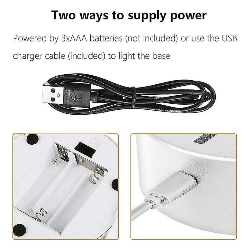 4 Pack 3d Night Led Light Base Kit for Child Room with Usb Cables B