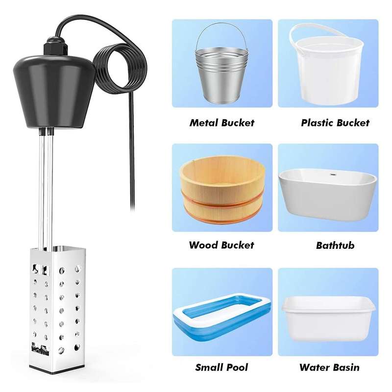 2500w Bucket Water Heater with Stainless Steel Guard Eu Plug