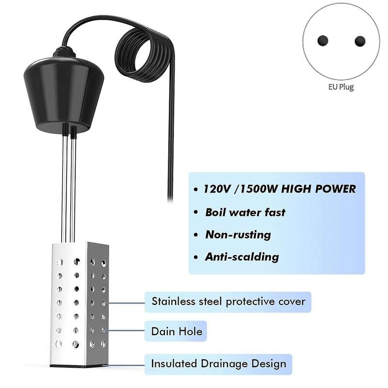 2500w Bucket Water Heater with Stainless Steel Guard Eu Plug