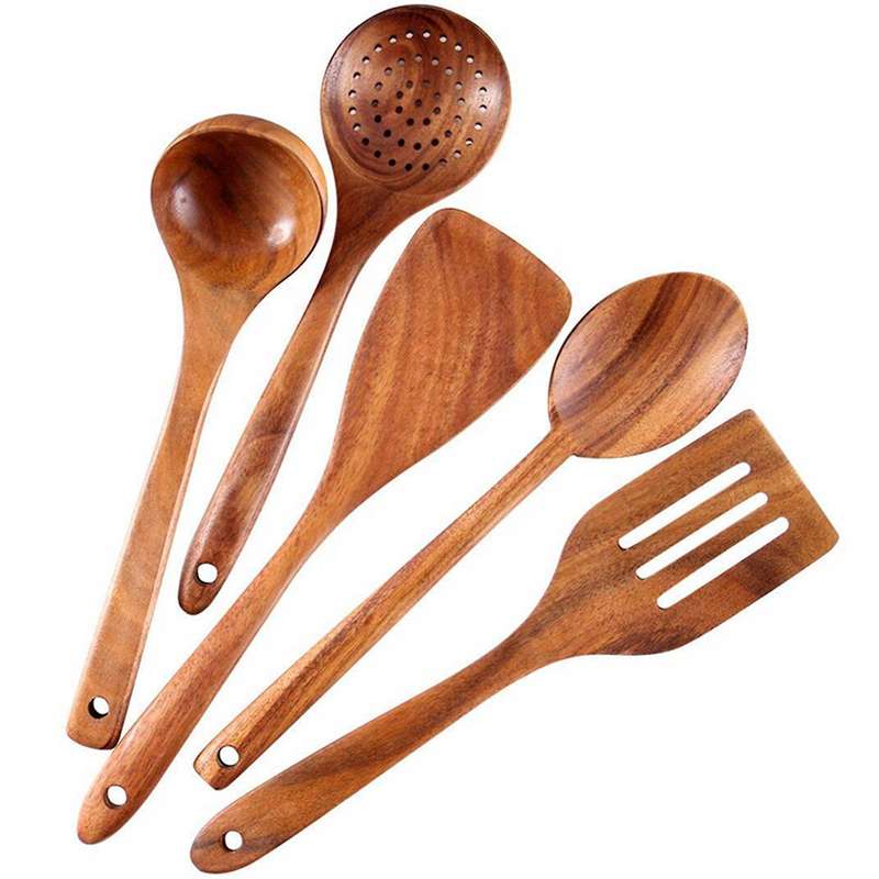 Cooking Utensils Set Wooden Cooking Tools Wood Spatula and Spoons