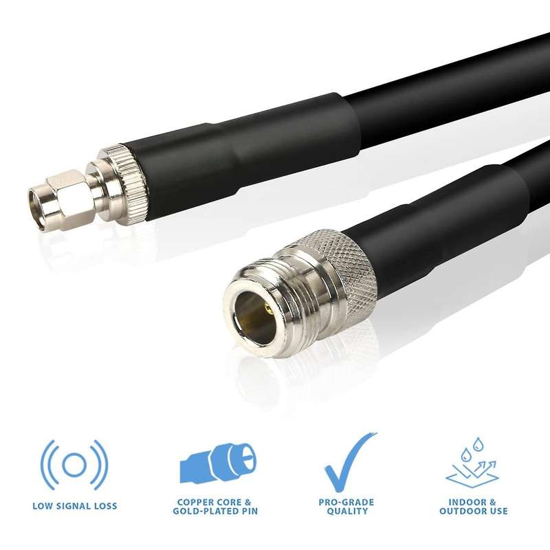 40ft Lora Antenna Cable N Female to Rp-sma Sma Male Kmr400 Low Loss
