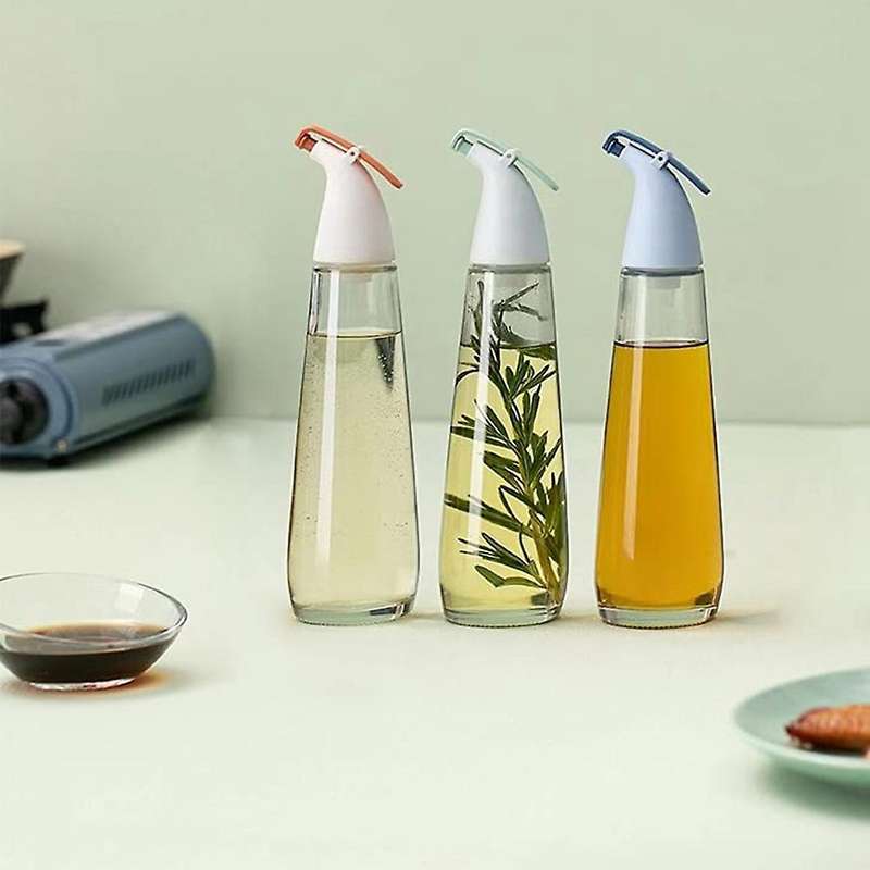 3 Pcs Glass Transparent Sealed Silicone Oil-proof Vinegar Pot
