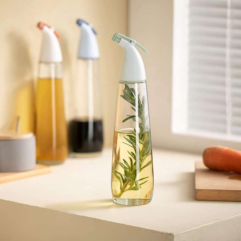 3 Pcs Glass Transparent Sealed Silicone Oil-proof Vinegar Pot