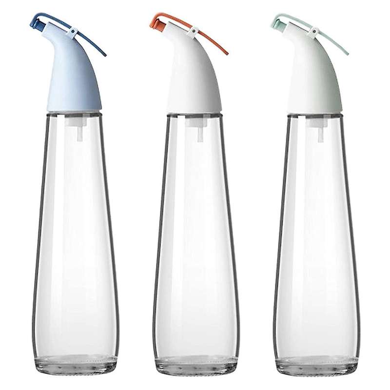 3 Pcs Glass Transparent Sealed Silicone Oil-proof Vinegar Pot